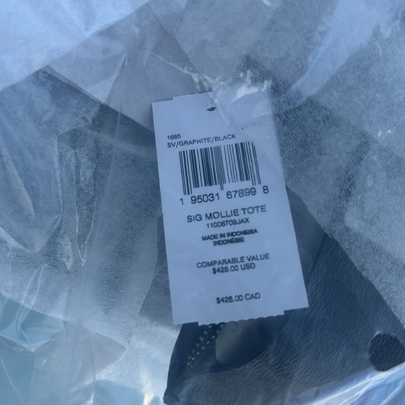 NEW - COACH Mollie Tote COLOR:  Silver/Graphite/Black - Picture 2 of 10